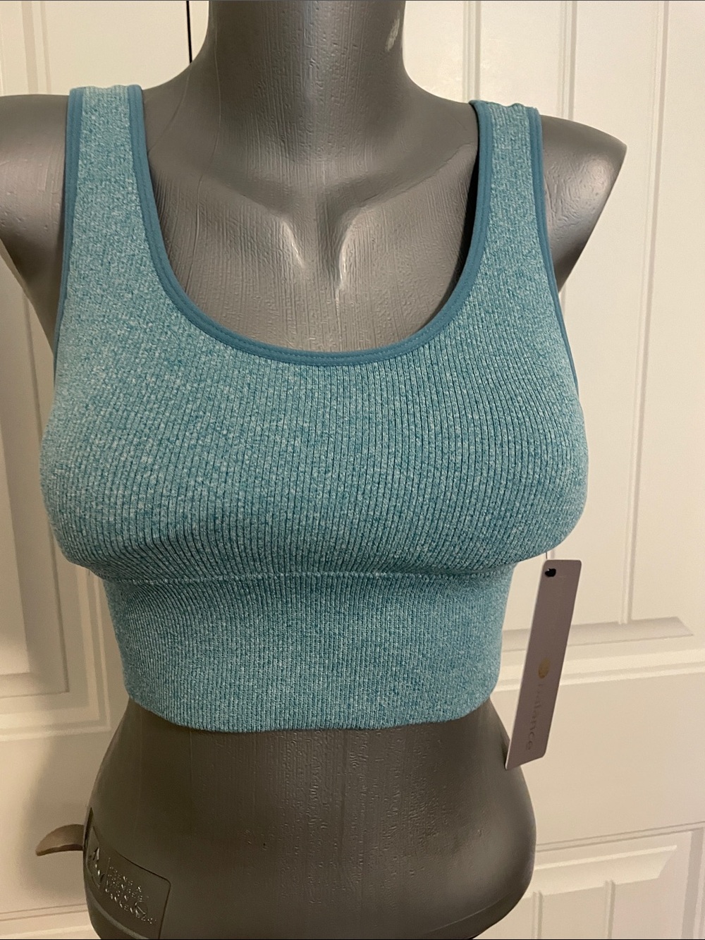 Ribbed Scoop Bralette — Teal Blue